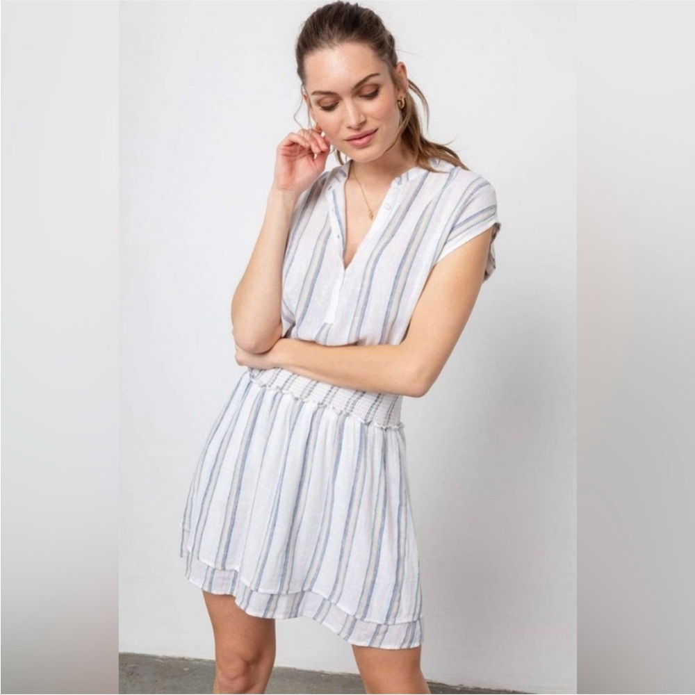 Rails White and Blue Striped Mini Dress